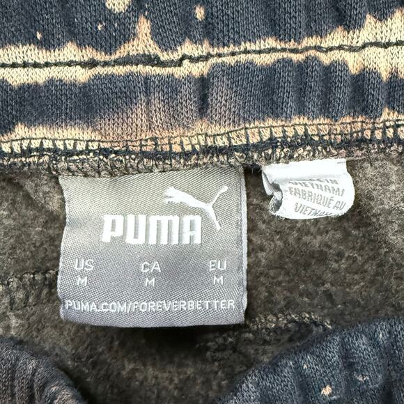 PUMA UPYCLED STREET BLEACH DYE JOGGER SWEATPANTS BLACK WHITE MEDIUM - Picture 5 of 7